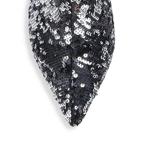 NWOT Valentino Garavani Sequin Sock Booties Nero Silver Size 35.5 (US 6) - Picture 5 of 10